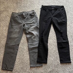 Women's Size 10 Gray and Black Jeans
